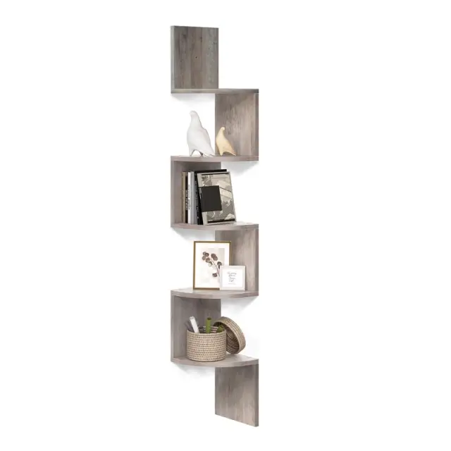 VASAGLE Bookcase, 20x20x126cm, Greige