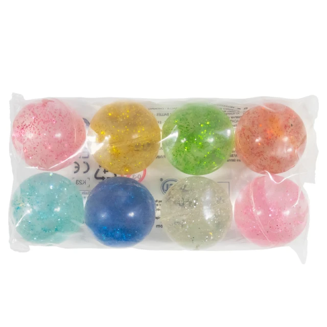 GLITTER BOUNCE BALLS 8PK