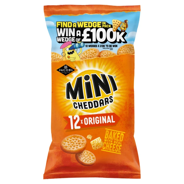 Jacob's Mini Cheddars Original Multipack Snacks 12 X 23G
