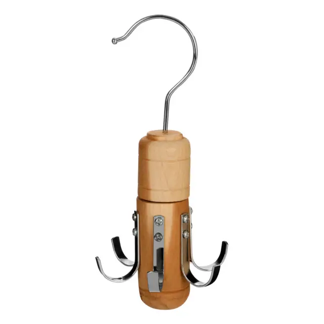 The Dandy Sparrow Cedar Wood 6 Hook Tie And Belt Hanger