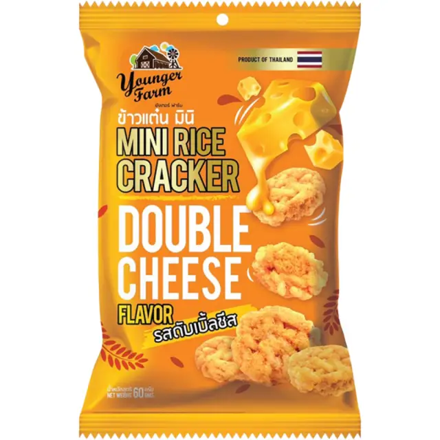 Younger Farm Mini Rice Crackers (Double Cheese) 60g 年轻农场迷你米饼双层奶酪味 60g