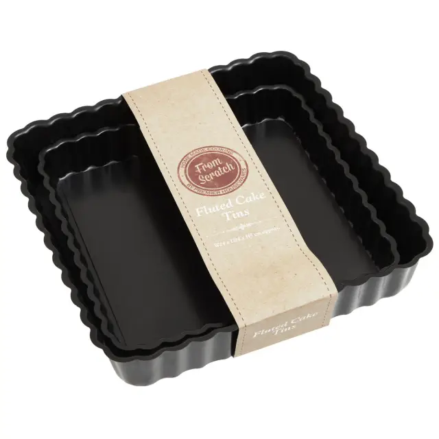From Scratch Set Of Two Fluted Quiche Flan Tins
