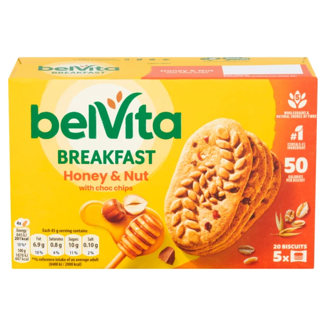 Belvita Breakfast Honey & Nuts 5 Pack 225g