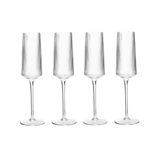 Eldon Set of Four Ribbed Champagne Glasses