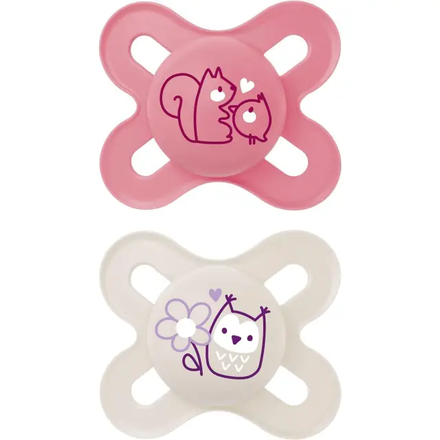 MAM Start Cute 0-2 mth Soother x 2 pink