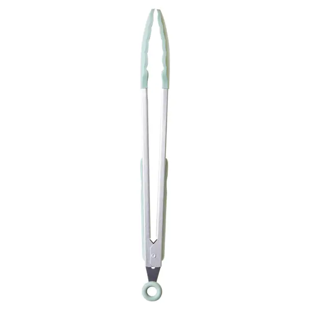 Nova Sage Green Silicone And Stainless Steel Tongs
