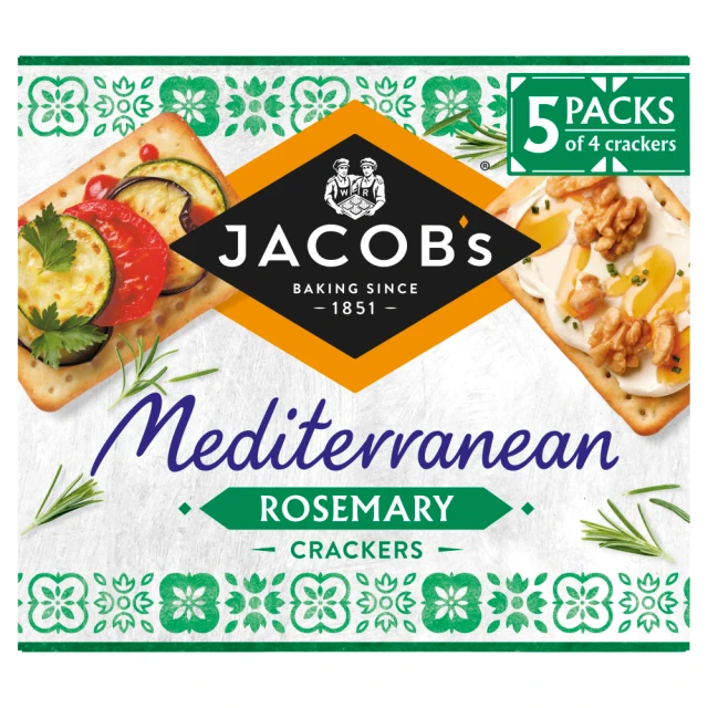 Jacobs Mediterranean Rosemary Crackers 5Pk 190G