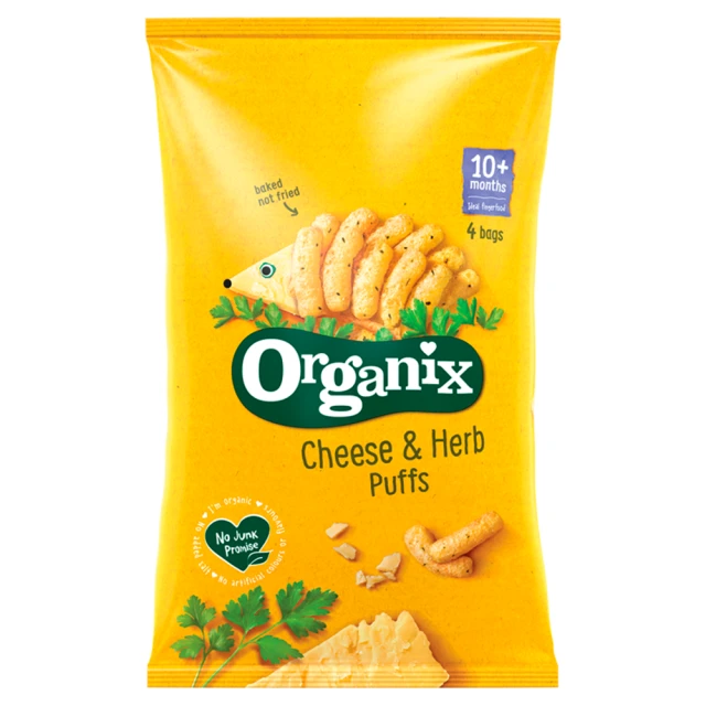 Organix Cheese and Herb Puffs 4X15G