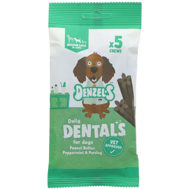 DENZEL'S - Daily Dentals -For Medium Dogs - Peanut Butter, Peppermint - 100G