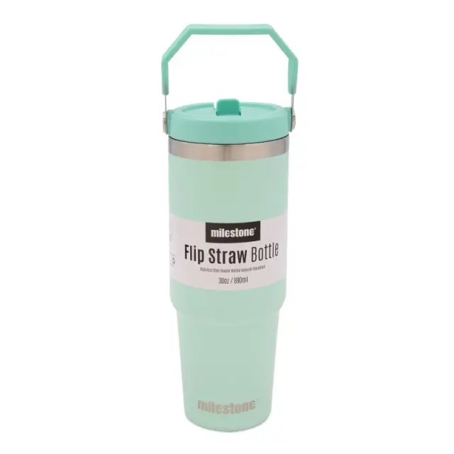 Milestone 30oz Insulated Travel Mug with Flip Straw - Green
