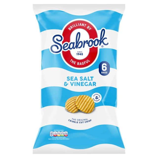 Seabrook Salt & Vinegar Crisps 6Pk