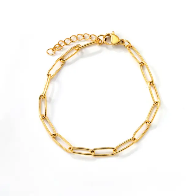 Long Link Chain 18K Gold Plated Bracelet