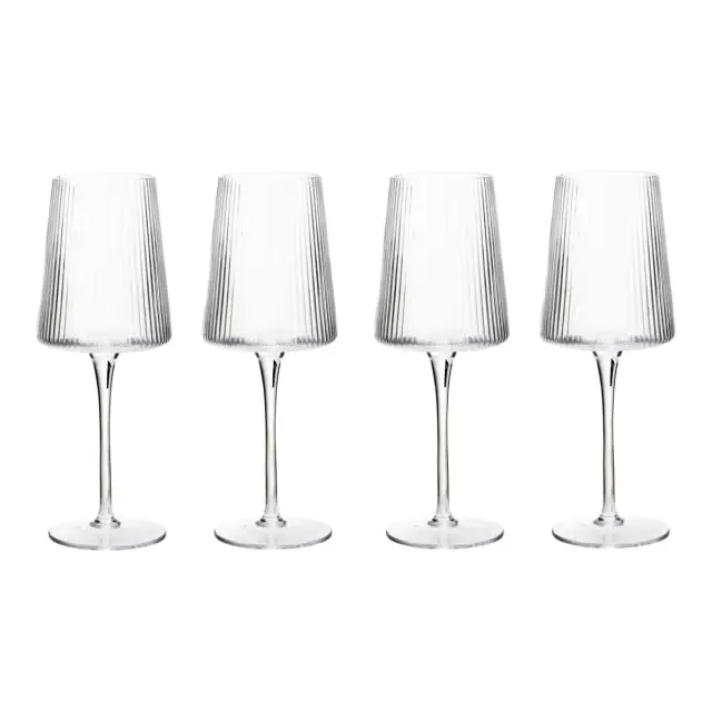 Eldon Set of Four Ribbed Wine Glasses