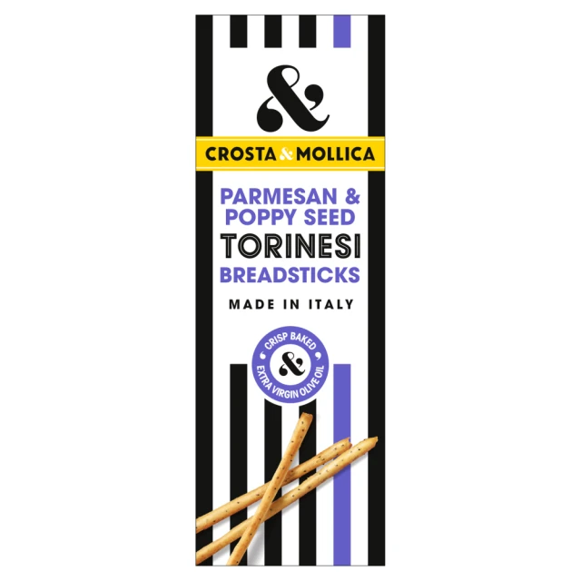 Crosta & Mollica Parmesan & Poppyseed Torinesi Breadsticks 120g