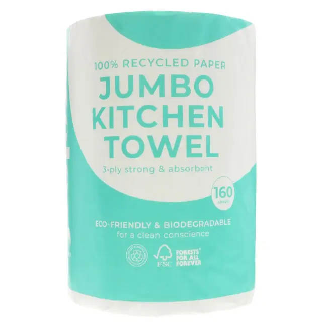 ECOLEAF BY SUMA - Kitchen Towel - Jumbo - 100% Recycled, 3 Ply - 1 ROLLS