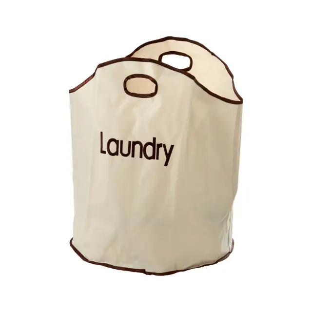Cream  Polyester Laundry Bag
