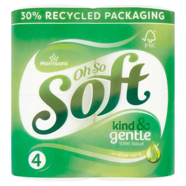 Morrisons Oh So Soft 4 Kind & Gentle Toilet Tissue with Aloe Vera