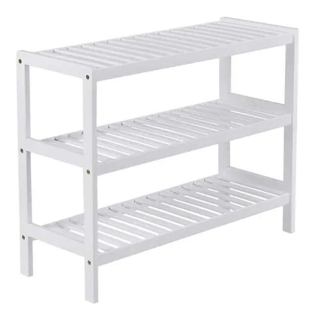 SONGMICS Shoe Rack, 3-Tier, 70x26x55cm, White