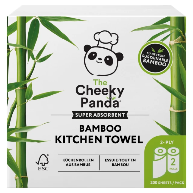 The Cheeky Panda Plastic Free Bamboo Kitchen Towel 2 Rolls