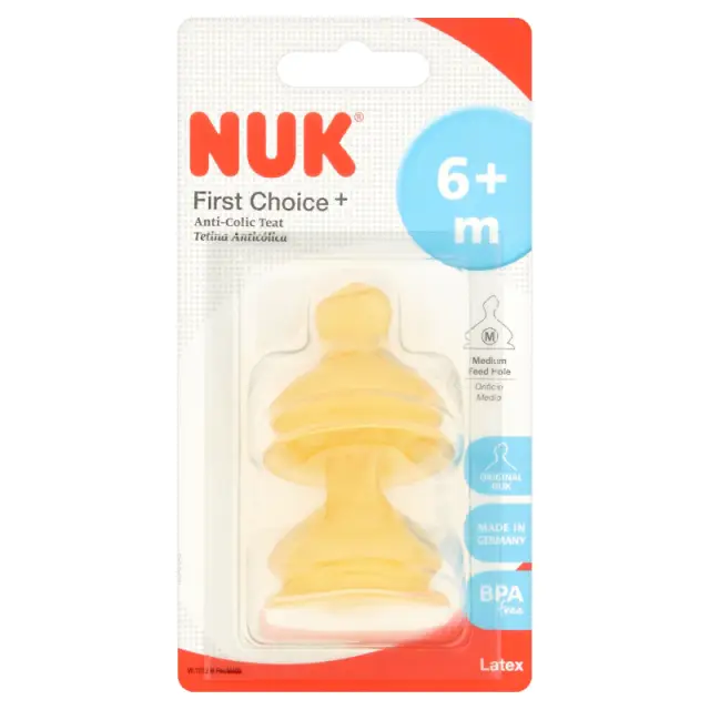Nuk First Choice + Latex Teat Size 2 Medium hole