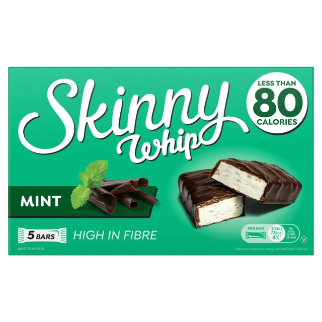 Skinny Whip Mint & Dark Chocolate 5 Bars 100G
