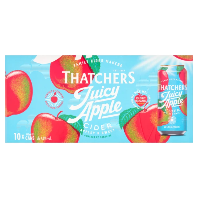 THATCHERS JUICY APPLE CIDER 10 X 440ML