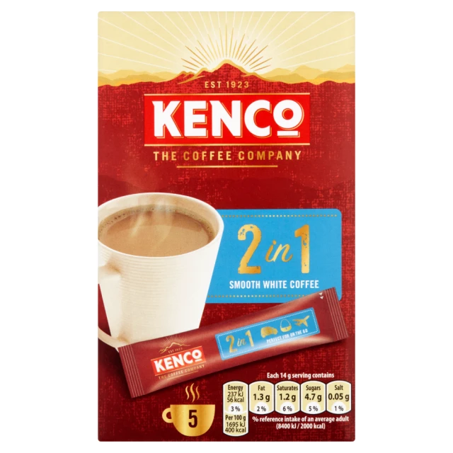 Kenco 2 In 1 Smooth White Coffee 5 Sachets 70G