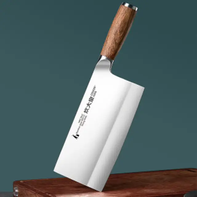 COOKER KING Japanese Forged Stainless Steel Heavy-Duty Cleaver Chopping Chef Knife Waterproof Wooden
Handle for Meat Vegetables
