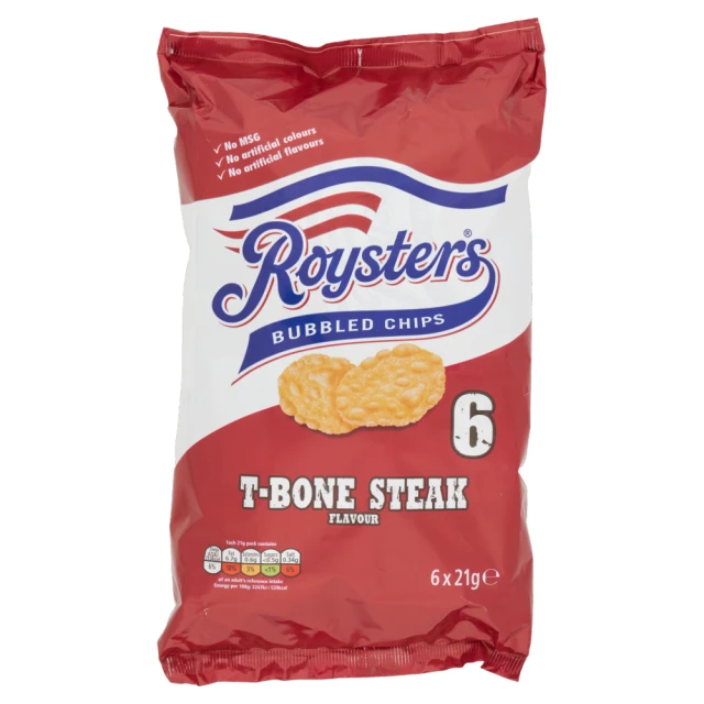 Roysters T-Bone Steak Multipack Crisps 6 X 21G