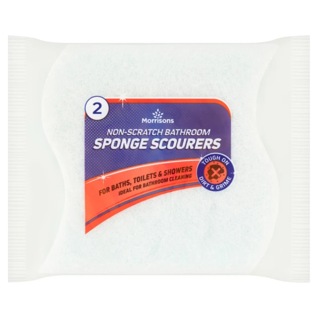 Morrisons 2 Non-Scratch Bathroom Sponge Scourers