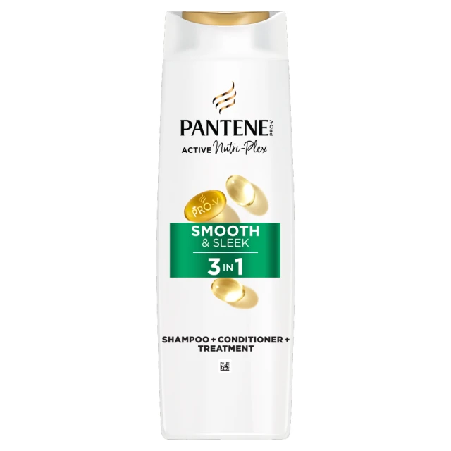 Pantene Pro-V Active Nutri-Plex Smooth & Sleek 3 in 1 Shampoo 250ml for Frizzy, Dull Hair