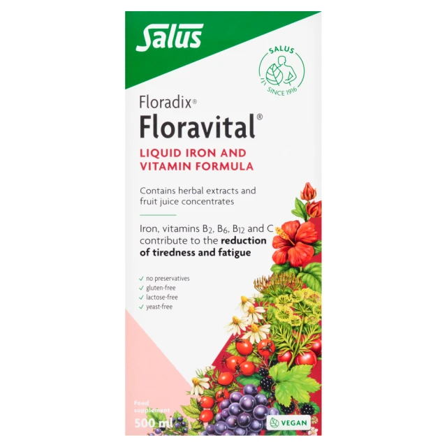 Floradix Floravital Liquid Iron and Vitamin Formula Food Supplement 500ml