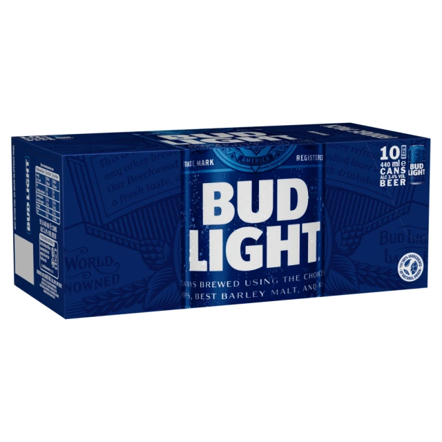 BUD LIGHT 10 X 440ML (ABV 3.4%)