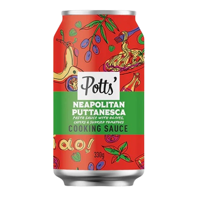 Potts - Neapolitan Puttanesca Pasta Sauce in a Can - 330g