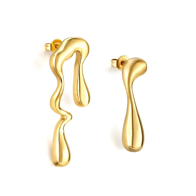 Melty Drip Mismatching 18K Gold Plated Earrings
