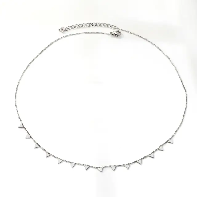 3mm Chain and Triangle Stainless steel 40cm Necklace