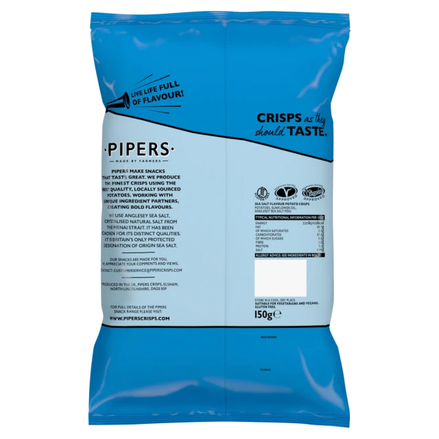 Pipers - Anglesey Sea Salt Crisps - 150g
