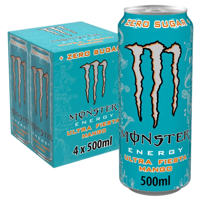 Monster Ultra Fiesta Mango Zero Sugar 4 X 500Ml
