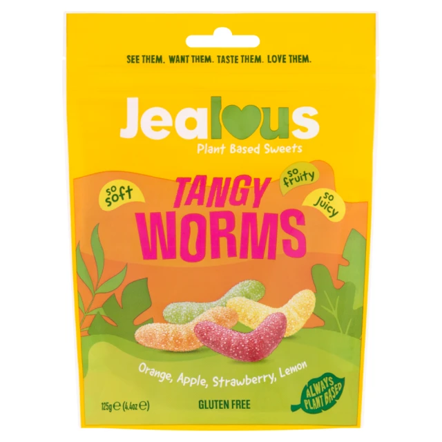 Jealous Sweets - Tangy Worms Share Bag 125g