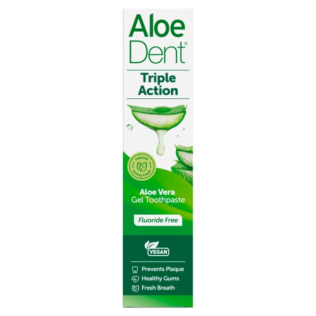 AloeDent Triple Action Aloe Vera Fluoride Free Gel Toothpaste  100ml