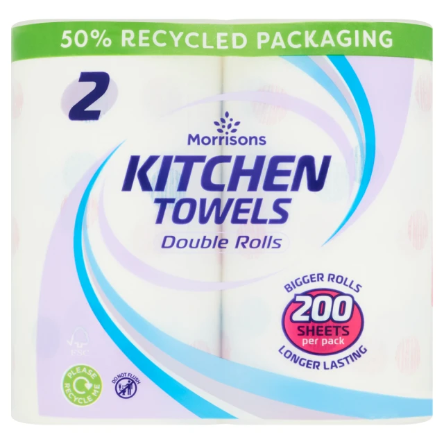 Morrisons 2 Kitchen Towels Double Rolls