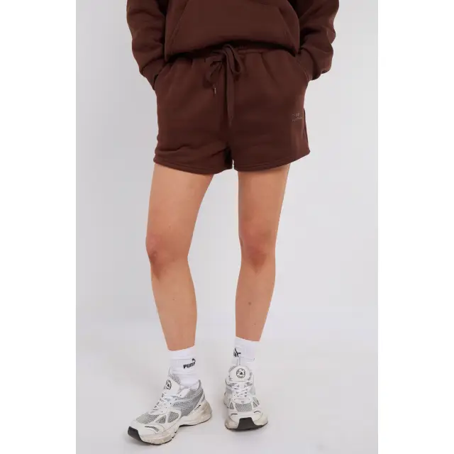 Third Avenue Relaxed-Fit High-Rise Fleece Short, Vintage Brown, L Size