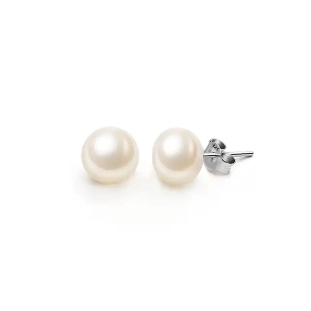 Ever Faith 925 Sterling Silver Freshwater Cultured Pearl Stud Earrings for Women Girls