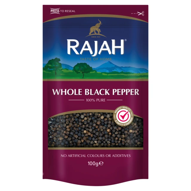 Rajah Whole Black Pepper 100G