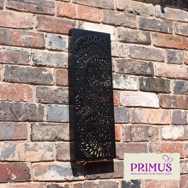 Small Metal Curved Moroccan Solar Wall Panel - Black - Primus