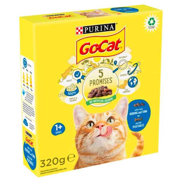 Go-Cat with Herring and Tuna Mix with Vegetables Dry Cat Food 320g