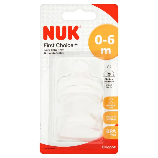 Nuk Silicone Teat x2 Size 1 Medium hole