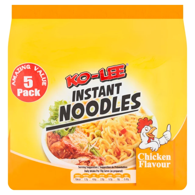 Ko - Lee Instant Noodles Chicken Flavour 5 Pack 350G