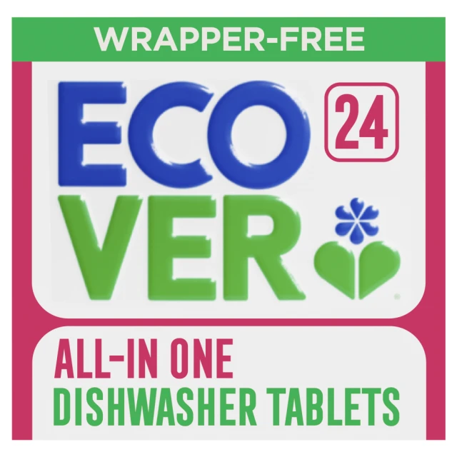 Ecover 24 Wrapper-Free All-in-One Dishwasher Tablets 0.42kg