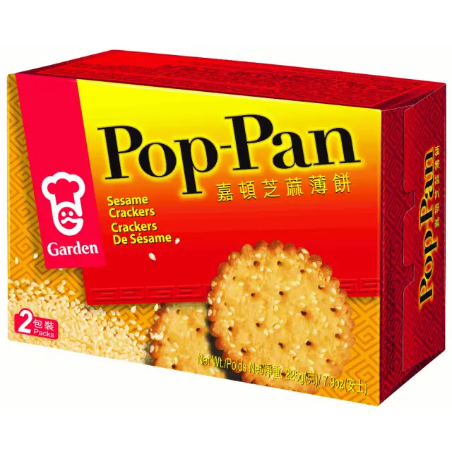 Garden Pop-Pan Cracker Sesame Flavour 225g 嘉顿芝麻薄饼225g